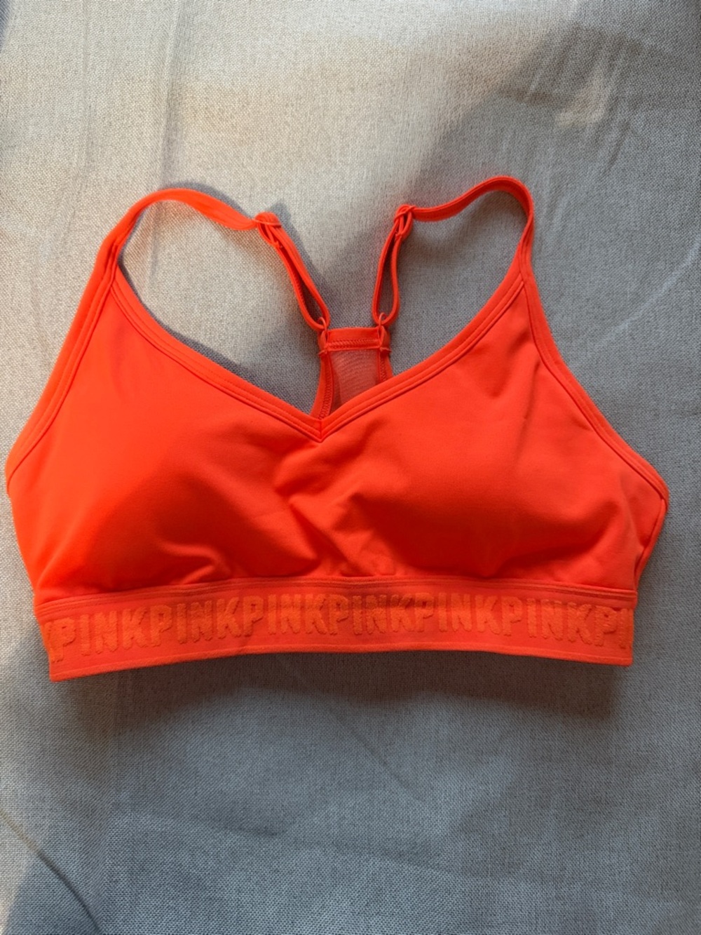 PINK Victoria's Secret Bright Orange Racerback Sports Bralette